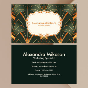 Vintage Art Deco Monogram Business Card