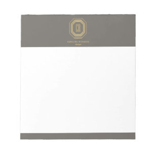 Vintage Art Deco Monogram Gold/Grey Notepad