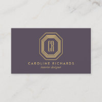 Vintage Art Deco Monogram Gold/Purple