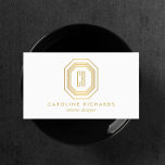 Vintage Art Deco Monogram Gold/White Business Card<br><div class="desc">A glamourous faux gold frame containing your initials becomes an instant logo on this classic white business card design. The vintage art deco aesthetic is perfect for interior designers, bloggers, stylists, boutiques, salons or any stylish professional looking for a luxe edge in their business. This double sided card allows ample...</div>