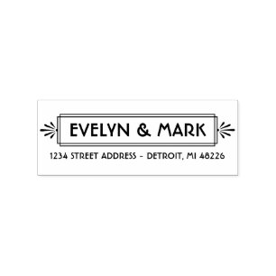Vintage Art Deco Monogram Return Address Rubber Stamp