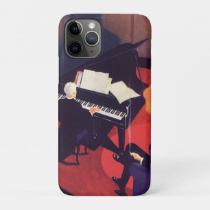 Vintage Art Deco Music Lounge Piano Player Pianist iPhone 11 Pro Case