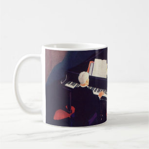 Vintage Art Deco Music Lounge Piano Player Pianist Coffee Mug