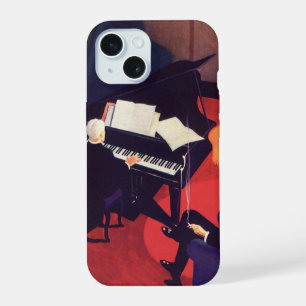 Vintage Art Deco Music Lounge Piano Player Pianist iPhone 15 Case