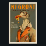Vintage Art Deco Negroni Seagull Cocktail Bar Art Poster<br><div class="desc">"Negroni Aperitivo Club Sociale" is a cool art deco Negroni poster featuring well-dressed seagull & vintage Italy travel art vibes. A great wall art poster print to hang in your kitchen, living room, or home bar to give your house a retro European or Italian decor flair. Artwork property of The...</div>
