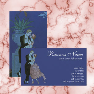 Vintage Art Deco Newlyweds, Love Wedding Dance Business Card