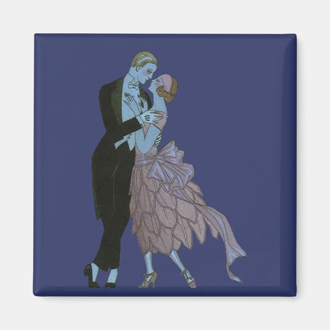 Vintage Art Deco Newlyweds, Love Wedding Dance Magnet (Front)