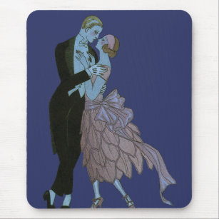 Vintage Art Deco Newlyweds, Love Wedding Dance Mouse Mat