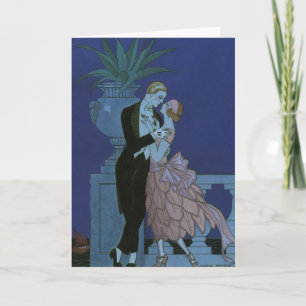Vintage Art Deco Newlyweds, Oui by George Barbier Card