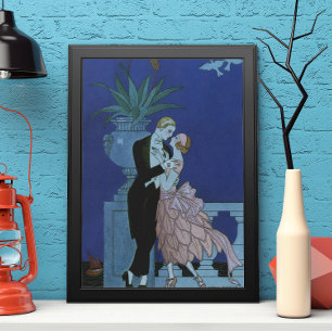 Vintage Art Deco Newlyweds, Oui by George Barbier Poster
