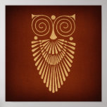 Vintage Art Deco Owl Antique Rustic Brown Style Poster<br><div class="desc">Featuring a vintage print with an art deco owl illustration design with illustrated antique artwork on a rustic brown paper style background. Perfect for anyone who loves old fashioned style antique bird illustrations and vintage art. Find more fun vintage art pattern designs at our Vintage Atmosphere zazzle store, with thousands...</div>