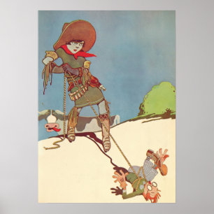 Vintage Art Deco - Para Todos - Cowgirl Roping Poster