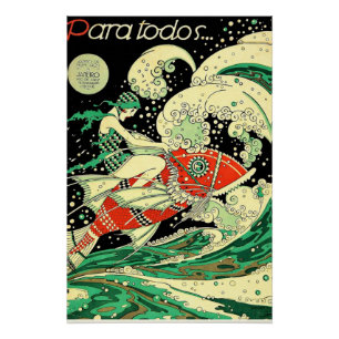 Vintage Art Deco - Para Todos - Psychedelic Waves Poster