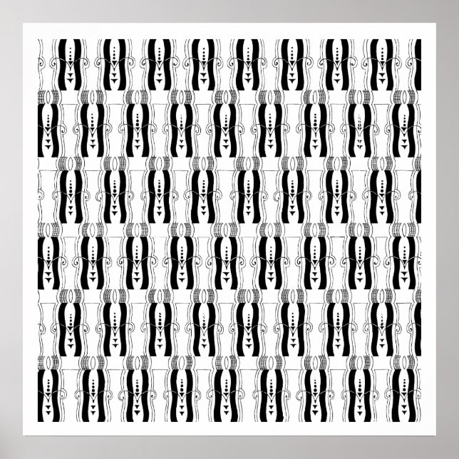 Vintage Art Deco Pattern Design, 1920's Poster (Front)