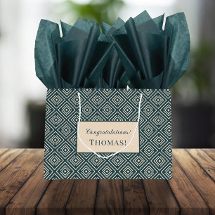 Vintage Art Deco Pattern for Men Large Gift Bag