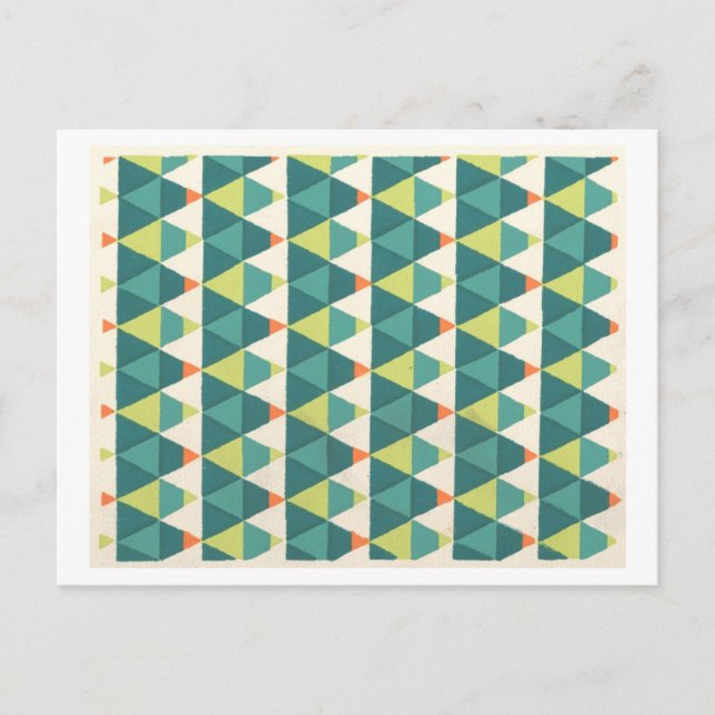Vintage Art Deco Pattern in Green Postcard (Front)
