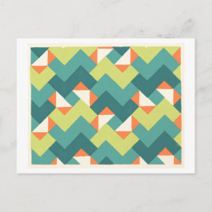 Vintage Art Deco Pattern in Green Postcard