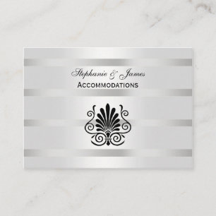 Vintage Art Deco Plume Black White Accommodations Enclosure Card