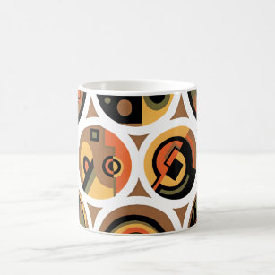 Vintage Art Deco Pochoir Jazz Geometric Circles Coffee Mug