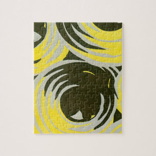 Vintage Art Deco Pochoir Jazz Geometric Circles Jigsaw Puzzle