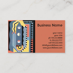 Vintage Art Deco Pochoir Jazz Geometric Patterns Business Card