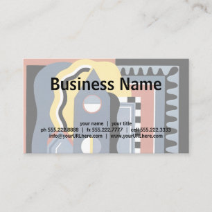 Vintage Art Deco Pochoir Jazz Geometric Patterns Business Card