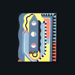 Vintage Art Deco Pochoir Jazz Geometric Patterns Canvas Print<br><div class="desc">Vintage illustration art deco pochoir pattern by Georges Valmier from the french pattern book Collection Decors et Couleurs series, 1930. Pochoir is a stencil technique common in surrealism paintings. A modern cubism design featuring a variety of geometric shapes and colours. This pattern includes a writing instrument that resembles a pencil...</div>