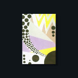 Vintage Art Deco Pochoir Jazz Geometric Patterns Canvas Print<br><div class="desc">Vintage illustration art deco pochoir pattern by Yvonne Bouchard c 1930. Pochoir is a stencil technique common in surrealism paintings. A modern cubism design featuring geometric shapes and colours. Zigzag lines and polka dot circles.</div>