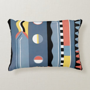 Vintage Art Deco Pochoir Jazz Geometric Patterns Decorative Cushion