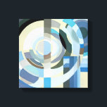 Vintage Art Deco Pochoir Jazz Geometric Shapes Canvas Print<br><div class="desc">Vintage illustration art deco jazz pochoir geometric wallpaper pattern by Edouard Benedictus. Pochoir is a stencil technique common in surrealism paintings. An elegant and chic cubism design featuring circles, polygons, geometric shapes in cool or cold tone colours of different shades of blue from light to dark. A modern and sophisticated...</div>