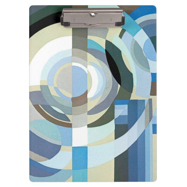 Vintage Art Deco Pochoir Jazz Geometric Shapes Clipboard (Front)