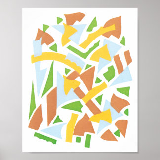 Vintage Art Deco Pochoir Jazz Geometric Shapes Poster