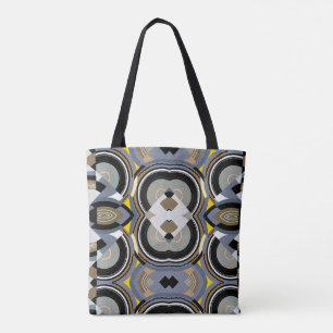 Vintage Art Deco Pochoir Jazz Geometric Shapes Tote Bag