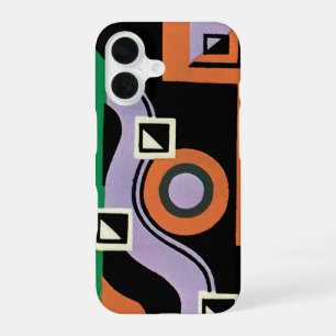 Vintage Art Deco Pochoir Jazz Illustration Pattern iPhone 16 Case