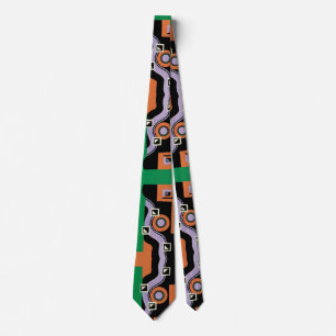 Vintage Art Deco Pochoir Jazz Illustration Pattern Tie