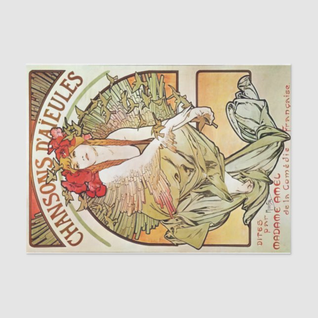 Vintage Art Deco Poster 2 Tissue Paper (Front)