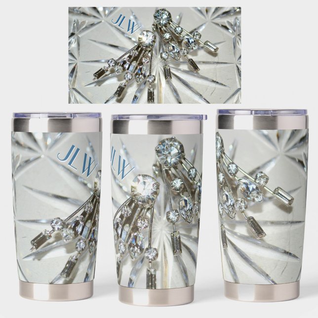 Vintage Art Deco Rhinestones Elegant Glamourous Insulated Tumbler (Creator Uploaded)