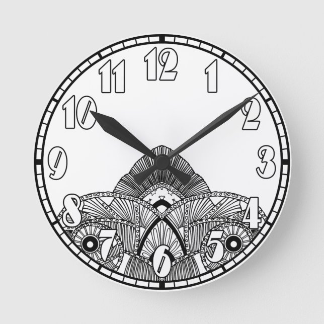 Vintage Art Deco Round Clock (Front)