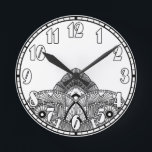 Vintage Art Deco Round Clock<br><div class="desc">Vintage Art Deco Style. This fun art deco design makes a great gift for any art deco lover. Customise the background colour by clicking on the "Customise it!" button. Select "Edit" and "Background". Choose from a wide array of colours. Unique designed, it turns time into a fashion piece! Personalise for...</div>