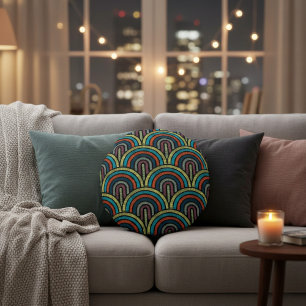 Vintage Art Deco Round Cushion