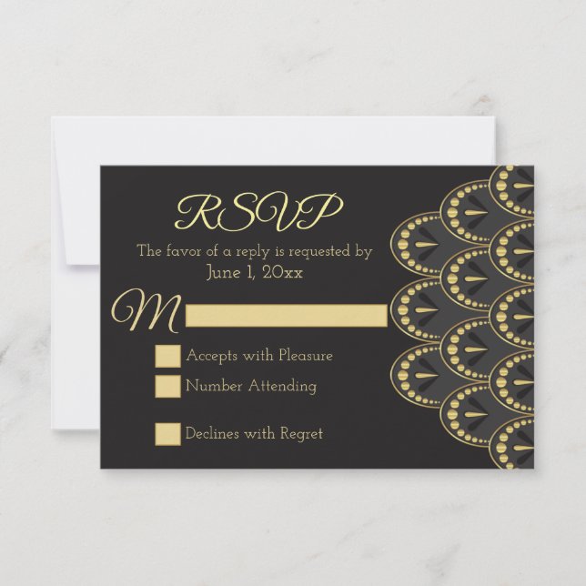 Vintage Art Deco RSVP Card (Front)