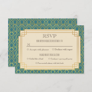 Vintage Art deco rsvp Invitation