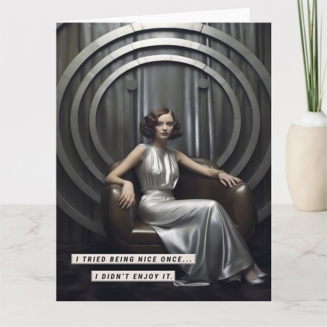 Vintage Art Deco Sassy Woman Card (Front)