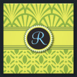 Vintage Art Deco Scalloped Lime Photo Print<br><div class="desc">Art Deco Scalloped Pastel Lime Monogram is easy to customise and can be used for many occasions: birthday,  graduation,  homecomings,  reunions,  advertising or commemoration.</div>