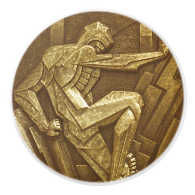 Vintage Art Deco Sculpture Furniture Ceramic Knob (Front)