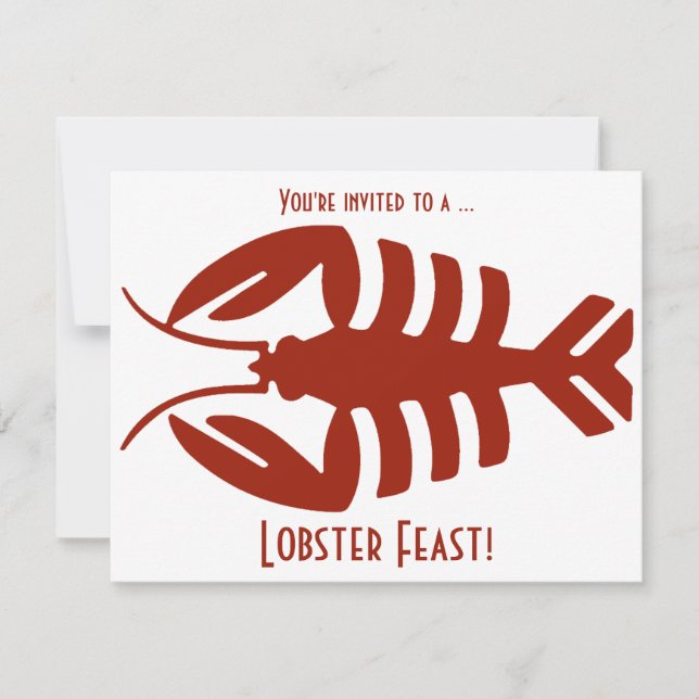 Vintage Art Deco Seafood Lobster Feast Party Invitation (Front)