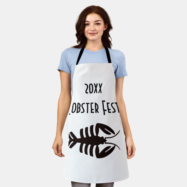 Vintage Art Deco Seafood, Lobster in Black Apron (Worn)