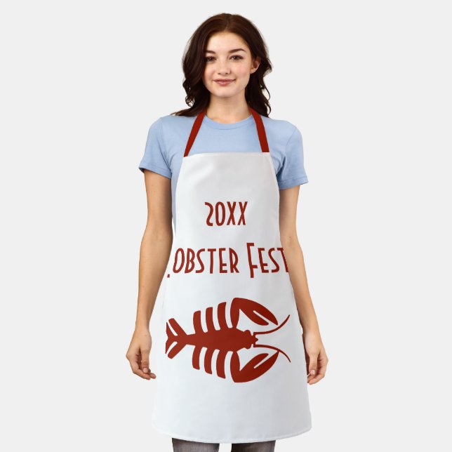 Vintage Art Deco Seafood Lobster in Red Apron (Worn)