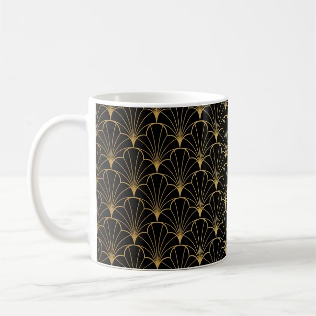 Vintage art deco seamless pattern coffee mug (Left)