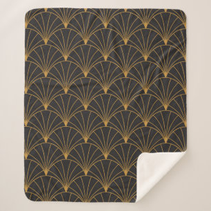 Vintage Art Deco Seamless Pattern. Geometric decor Sherpa Blanket